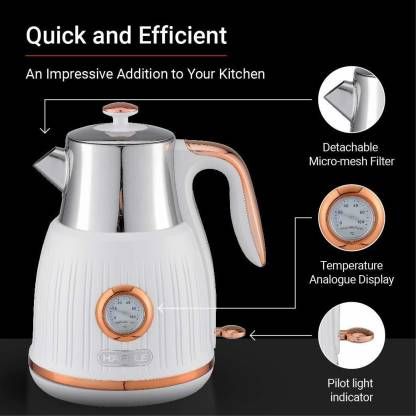 Hafele Queen – Stainless Steel Electric Kettle (1.6L, White)